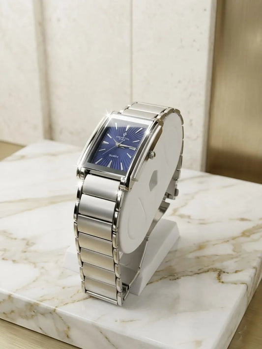 Men's Square Chain Strap Watch – Stylish Stainless Steel Analogue Watch