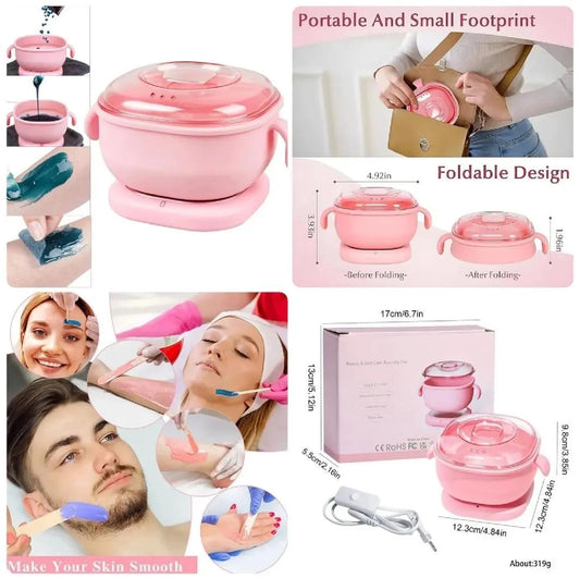 Pink Portable Wax Heater For Hair Removal – Electric Wax Warmer Machine