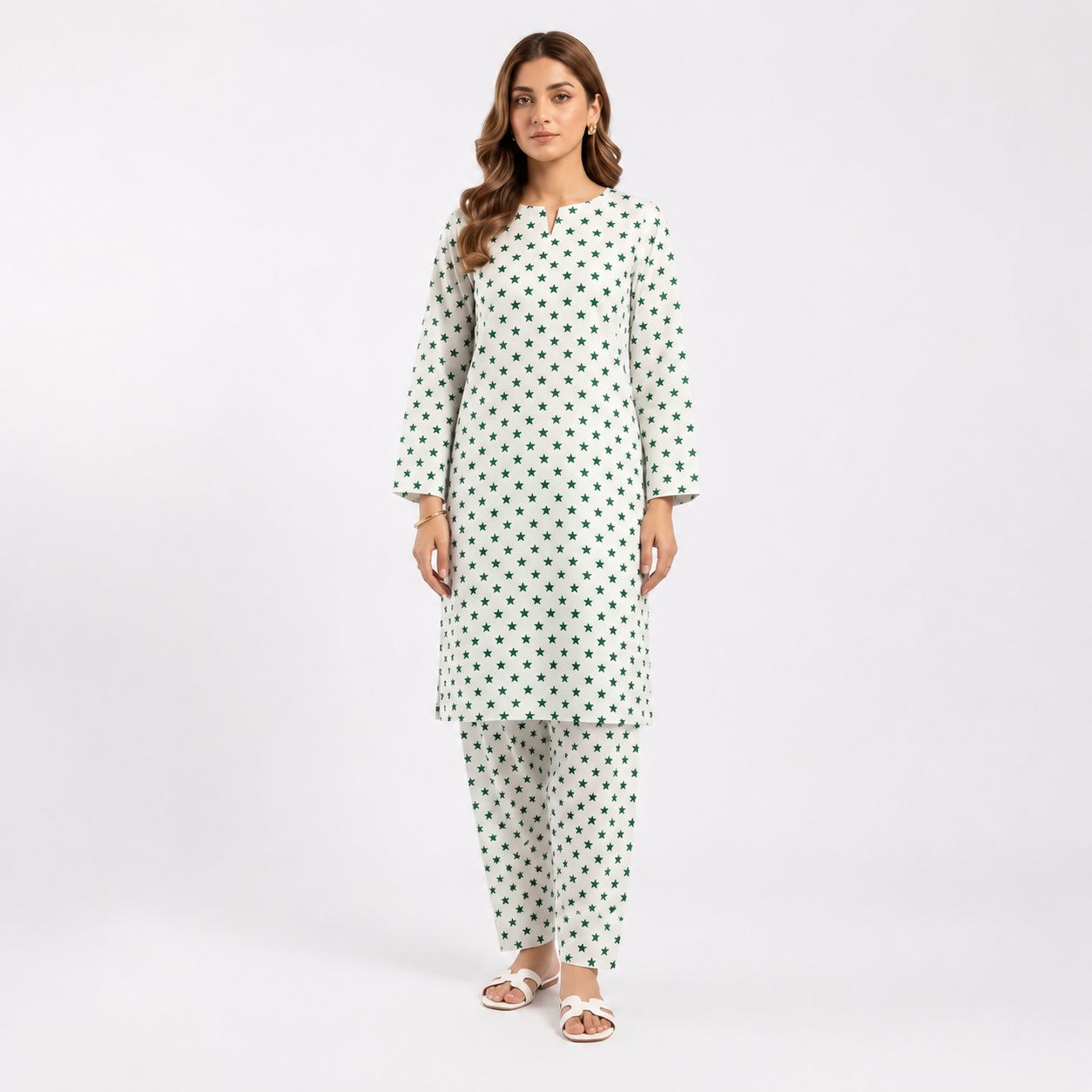 2 Pcs Women's Unstitched Printed Suit
