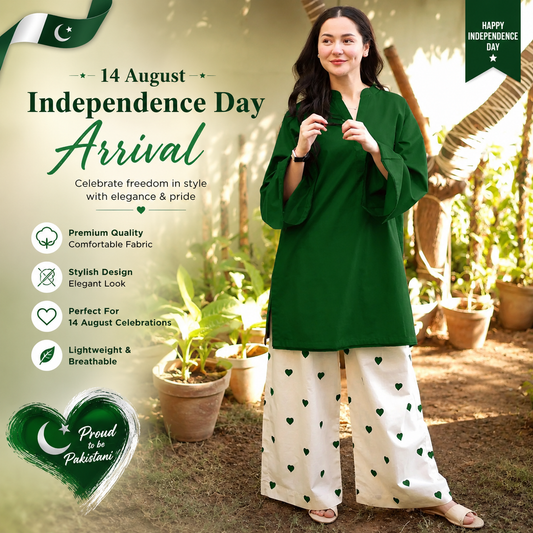 2 Pcs Women's Stitched Cotton Embroidered Shirt And Trouser