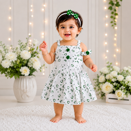 14 August 2 Pcs Girl's Fancy Frock And Trouser Set