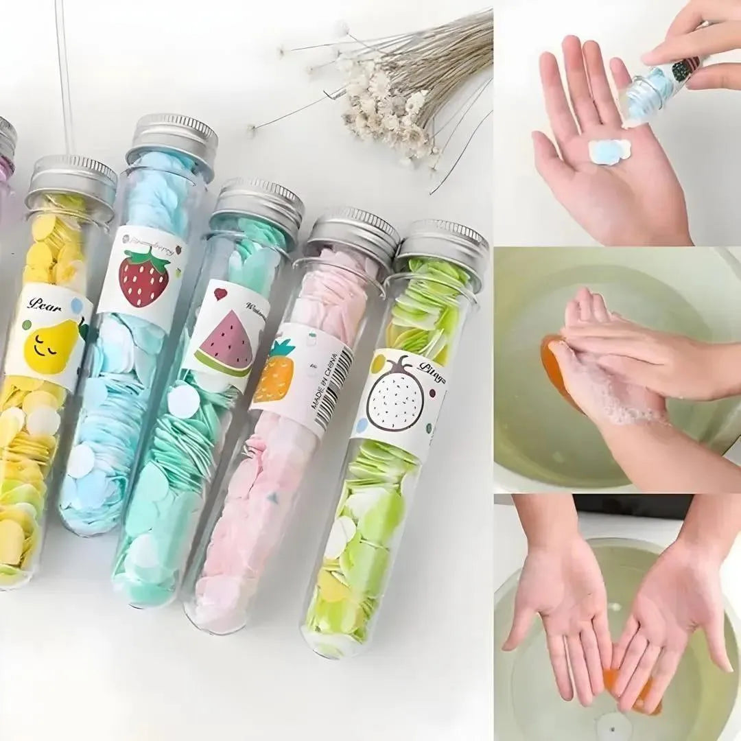 Scented Paper Soap 100 Pcs Multicolor Travel Pack – Portable Hand Wash Soap Sheets