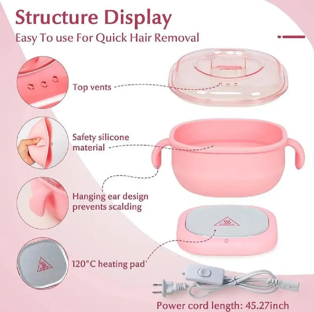 Pink Portable Wax Heater For Hair Removal – Electric Wax Warmer Machine