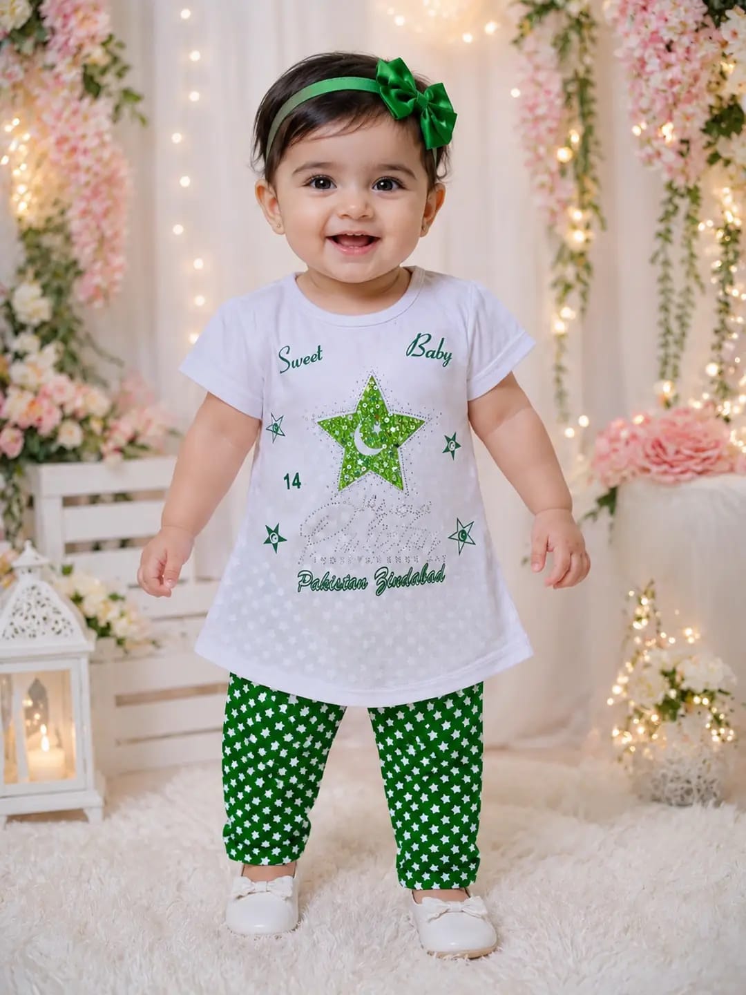 14 August 2 Pcs Girl's Fancy Embroidered Shirt And Trouser Set